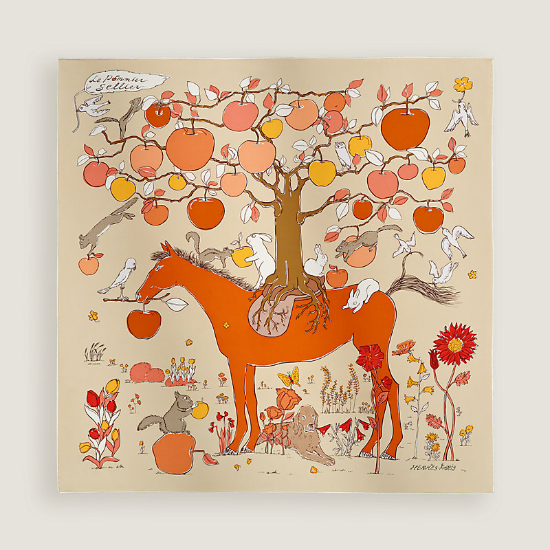Le Pommier Sellier scarf 90 | Hermès Mainland China